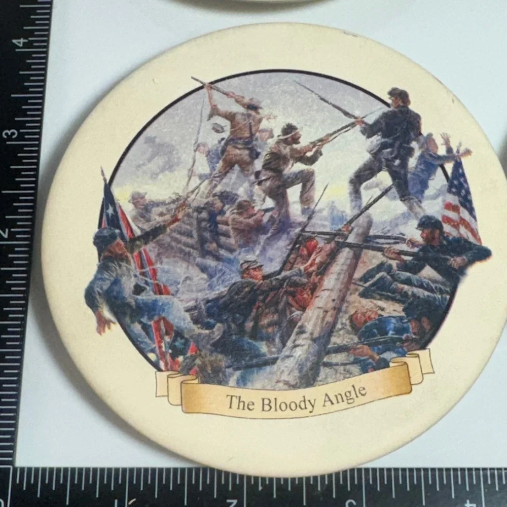 4‎ Civil War Bloody Angle Ceramic Coasters Union Confederate Battle Art History